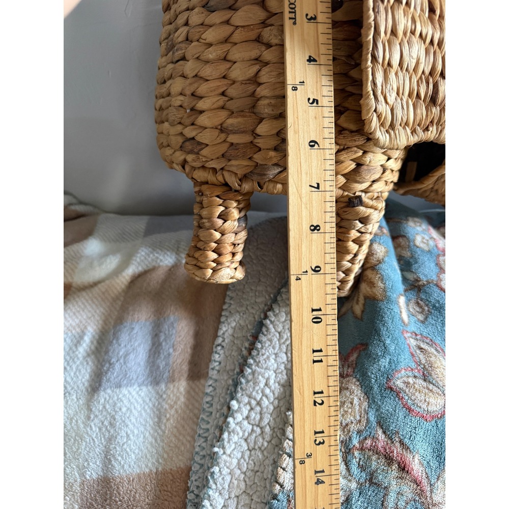Opalhouse Elephant Water Hyacinth Basket Natural Woven Storage Boho Nursery New - Picture 4 of 6